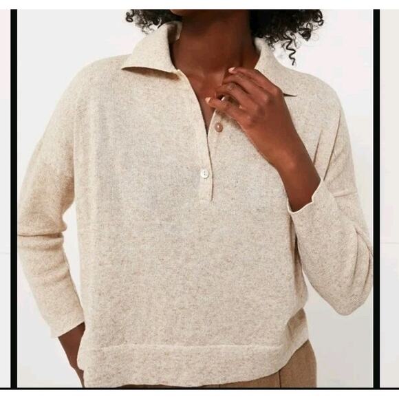 Tuckernuck Tencel Linen Clayton Relaxed Knit Polo Shirt Size Medium-Large - Picture 1 of 8